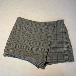 Blue Blush Black and White Plaid Skirt